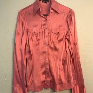 Bebe Long-Sleeved Buttoned Blouse (S)